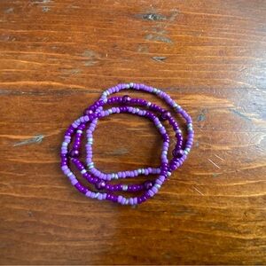 Purple Beaded Bracelet Set